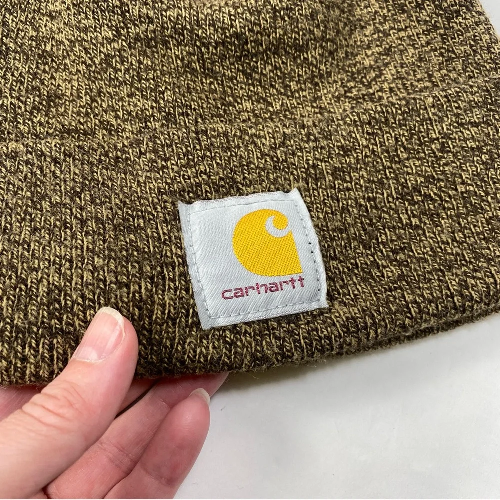 Carhartt Brown Tan Knit Foldover Cuff Style Beanie Hat - Unisex